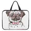 Cute Pug With Glasses Print Laptop Sleeve With Handle