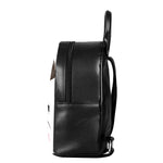 Cute Pug With Glasses Print Leather Backpack