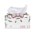 Cute Pug With Glasses Print Leather Tissue Box Cover
