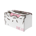 Cute Pug With Glasses Print Leather Tissue Box Cover