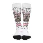 Cute Pug With Glasses Print Long Socks