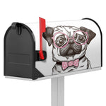 Cute Pug With Glasses Print Mailbox Cover