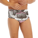 Cute Pug With Glasses Print Men's Briefs