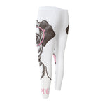 Cute Pug With Glasses Print Men's Compression Pants