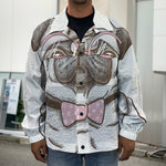 Cute Pug With Glasses Print Men's Shirt Jacket