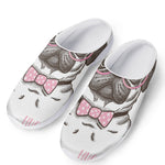 Cute Pug With Glasses Print Mesh Casual Shoes