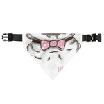 Cute Pug With Glasses Print Over The Collar Dog Bandana