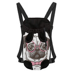 Cute Pug With Glasses Print Pet Carrier Backpack