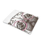 Cute Pug With Glasses Print Pet Cooling Mat Cover