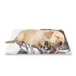 Cute Pug With Glasses Print Pet Cooling Mat Cover