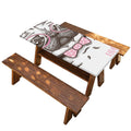 Cute Pug With Glasses Print Picnic Table Cover