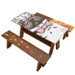 Cute Pug With Glasses Print Picnic Table Cover