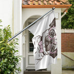 Cute Pug With Glasses Print Polyester Flag