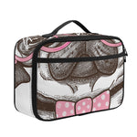 Cute Pug With Glasses Print Portable Lunch Bag