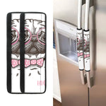 Cute Pug With Glasses Print Refrigerator Handle Covers
