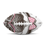 Cute Pug With Glasses Print Rugby Ball