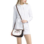 Cute Pug With Glasses Print Saddle Bag