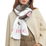 Cute Pug With Glasses Print Scarf