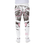 Cute Pug With Glasses Print Scuba Joggers