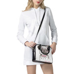 Cute Pug With Glasses Print Shoulder Handbag