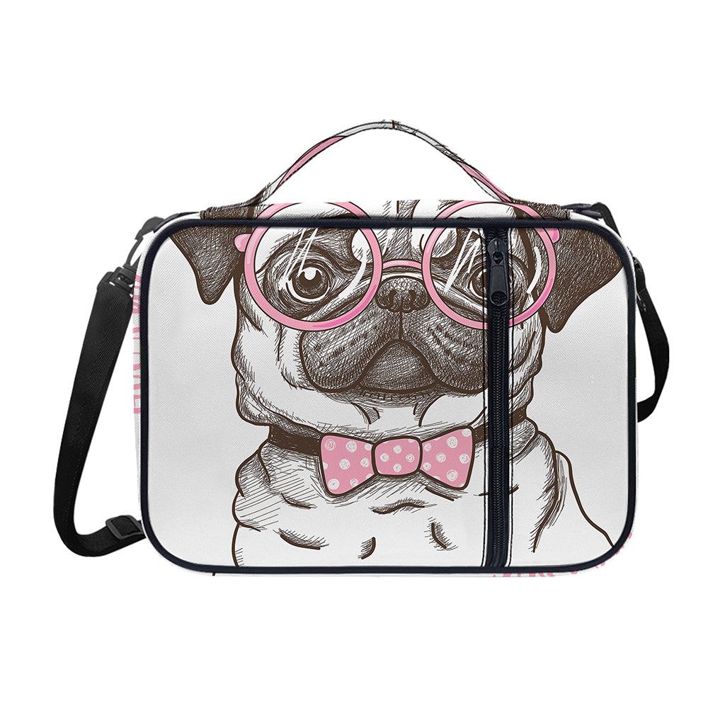 Cute Pug With Glasses Print Shoulder Strap Bible Bag