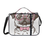 Cute Pug With Glasses Print Shoulder Strap Bible Bag