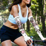 Cute Pug With Glasses Print Sun Protection Arm Sleeves