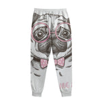 Cute Pug With Glasses Print Sweatpants
