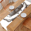 Cute Pug With Glasses Print Table Runner