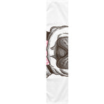 Cute Pug With Glasses Print Table Runner
