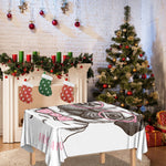 Cute Pug With Glasses Print Tablecloth