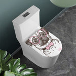 Cute Pug With Glasses Print Toilet Lid Cover