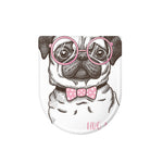 Cute Pug With Glasses Print Toilet Lid Cover