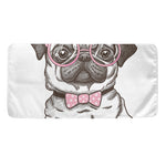Cute Pug With Glasses Print Towel