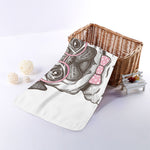 Cute Pug With Glasses Print Towel