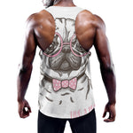 Cute Pug With Glasses Print Training Tank Top