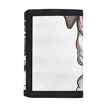 Cute Pug With Glasses Print Trifold Wallet