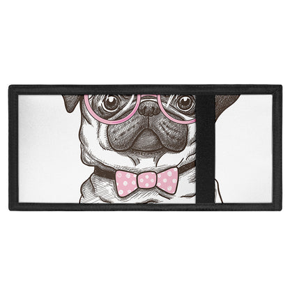Cute Pug With Glasses Print Trifold Wallet