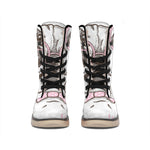 Cute Pug With Glasses Print Winter Boots