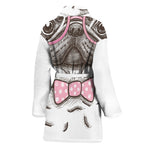 Cute Pug With Glasses Print Women's Bathrobe