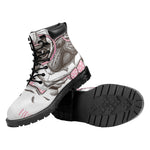 Cute Pug With Glasses Print Work Boots