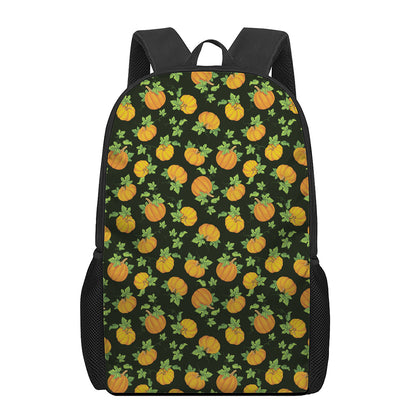 Cute Pumpkin Pattern Print 17 Inch Backpack