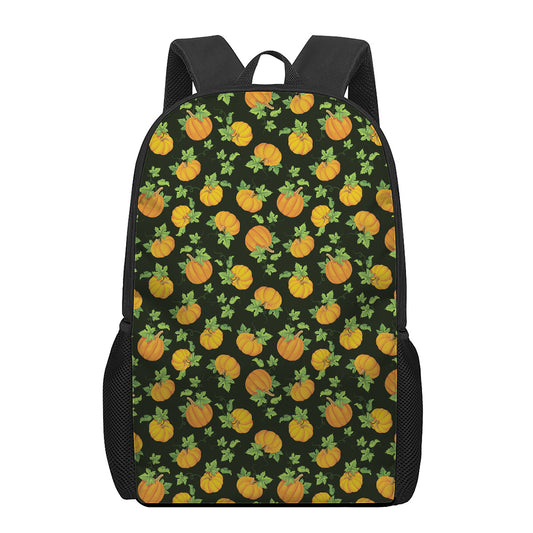 Cute Pumpkin Pattern Print 17 Inch Backpack