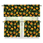 Cute Pumpkin Pattern Print 3 Piece Kitchen Curtains