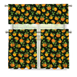 Cute Pumpkin Pattern Print 3 Piece Kitchen Curtains