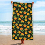 Cute Pumpkin Pattern Print Beach Towel
