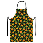 Cute Pumpkin Pattern Print Bib Apron With Pocket