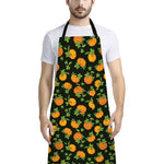 Cute Pumpkin Pattern Print Bib Apron With Pocket