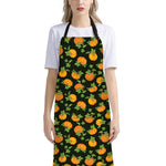 Cute Pumpkin Pattern Print Bib Apron With Pocket