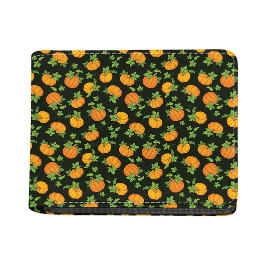 Cute Pumpkin Pattern Print Bifold Wallet